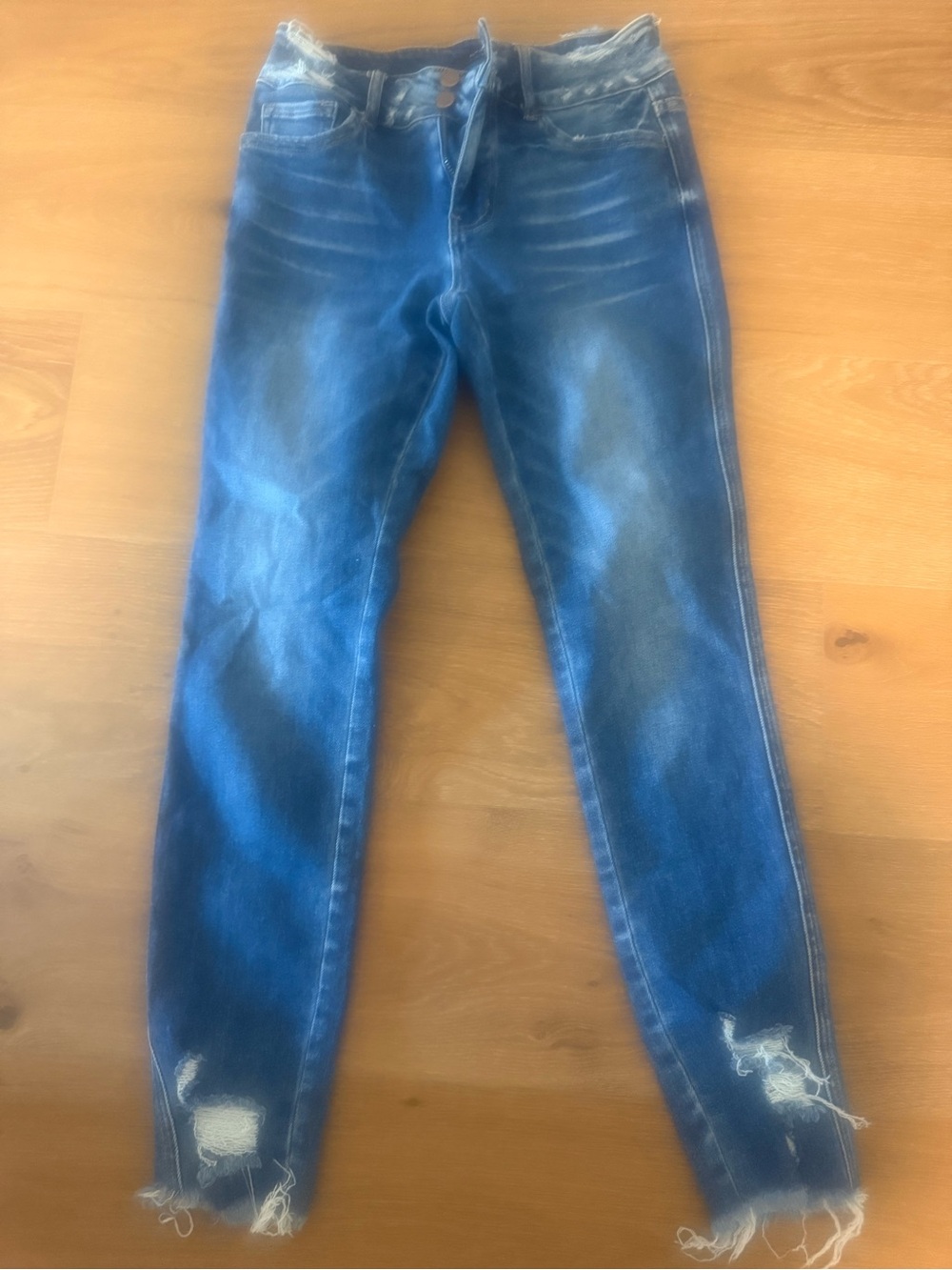 Flying Monkey Women's Blue Ripped Skinny Jeans